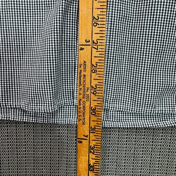 Chaps Custom Fit  Mens Size XXL gray Gingham Button-Down Shirt Short Sleeve - Picture 5 of 7